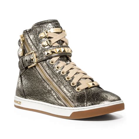 michael kors glam studded high top gold